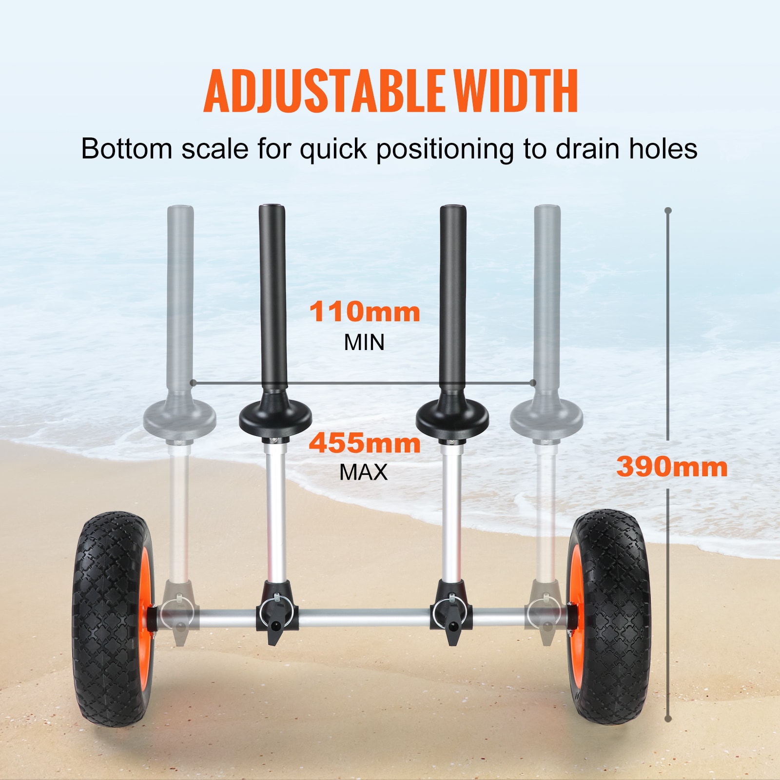 Heavy Duty Kayak Cart With Solid Tires And Foam Protection_voghion.com